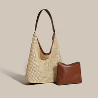 Retro Straw Woven Tote Bag Shoulder Large Capacity Beach Bag