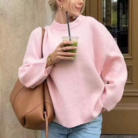Loose And Versatile Knitted Pullover Sweater As A Base Layer