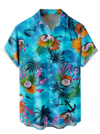Men's Casual Printing Short Sleeve Shirt Plus Size