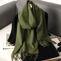 Solid Color Maillard Scarf Cashmere-like Women Warm Shawl