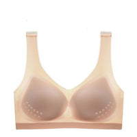 Ice Silk Traceless Underwear Women's One Piece Large Chest Mesh Vent