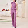 Fashionable Asymmetric Design Jumpsuit Slim Fit Slimming