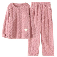 Pajamas Women Autumn And Winter Models Plush Flannel Ladies Suit