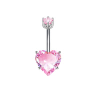 Fashion Personality Peach Heart Belly Ring Butterfly Zircon Piercing Jewelry