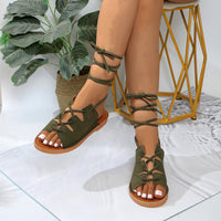 Summer New Plus Size Light Bottom Hemp Rope Lace-up Sandals For Women
