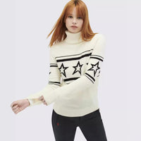 American Autumn And Winter New Slim Fit XINGX Printed Turtleneck Sweater