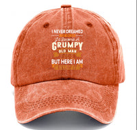Washed Print Denim Baseball Cap Retro Versatile Soft Top Hat