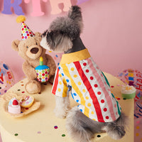 Thin Puppy Cute Flower Shirt Polka Dot Dress