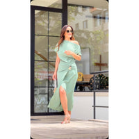French Style Fitted Waist Long Dress Women's Summer