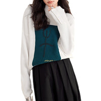 Autumn New Autumn And Winter Lazy Style Commuter Contrast Color Knitwear Loose