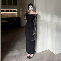 Pure And Alluring Off-shoulder Black Evening Gown