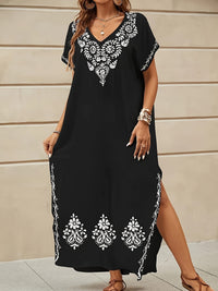 Women's Printed Figure-flattering Dress Below-the-knee Length
