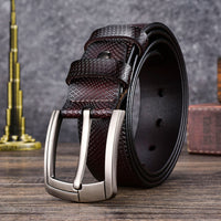 Cowhide Men's Pin Buckle Belt Men's Non-stitching Waistband