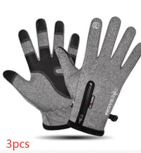 Men's Autumn And Winter Gloves Touch Screen Zipper Waterproof Riding Outdoor