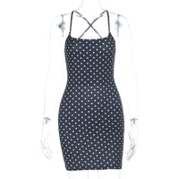 Slimming Figure-Hugging Polka-Dot Backless Dress For Women