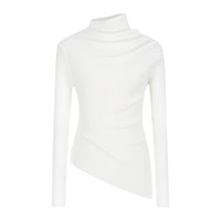 Sexy Off-the-Shoulder Long-Sleeve Knit Top For Women With A Slanted Neckline