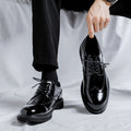 Mid-top British Patent Leather Shoes Big Toe All-match