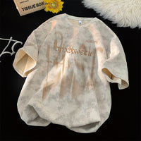 Short-sleeve Washed-and-distressed T-shirtbase Layer