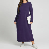 Women's Casual Solid Color Loose Plus-size Knitted Lace Dress
