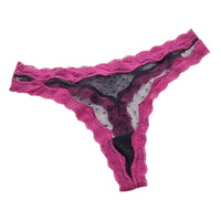 Sexy Lace Women's Transparent Mesh Patchwork Contrasting Color Thong Pants