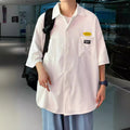 Summer Thin Breasted Short Sleeve Loose All-match Trendy Ins Hong Kong Style
