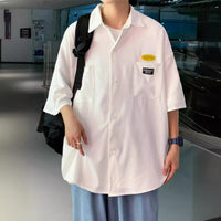 Summer Thin Breasted Short Sleeve Loose All-match Trendy Ins Hong Kong Style