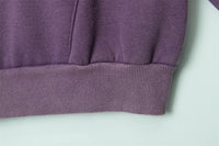Embroidered Letters Washed And Worn Fleece Cardigan Sweatshirt