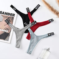 Thin-strapped Seamless Cotton Low-rise Thong