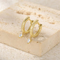 S925 Sterling Silver Fashion Minimalistic Water Drops Rhinestone Earrings
