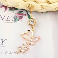 European And American Simple Butterfly Flower Belly Button Button Body Piercing Accessories Nightclub
