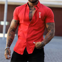 Digital Printing Men's Simplicity Long Sleeve Shirt