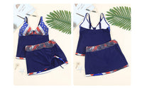 European And American Conservative Hot Spring Swimsuit Women's Two-piece Suit Belly Covering XINGX Printed Split Swimsuit