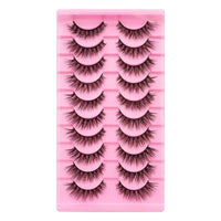 10 Pairs Of False Eyelashes With Natural And Thick Curl