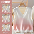 Women's Gradient V-neck Knitted Vest Sweater