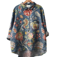 Women's Casual Loose Printed Round Neck Shirt