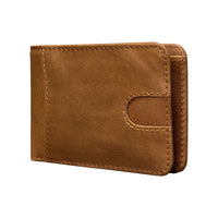 Oil-waxed Leather US Dollar Clip Card Holder