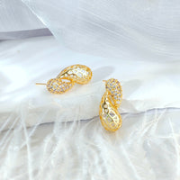 Pearl Bow Stud Earrings Women's High Sense