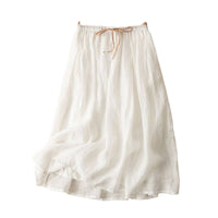 Loose Casual Drape Mid-length Double-layer High-waist Skirt For Women