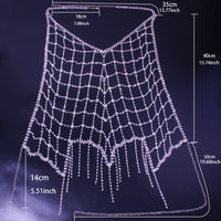 Ladies Mesh Fringe Body Chain Rhinestone Show Costume