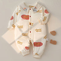 Quilted Baby Jumpsuit Long Sleeve Romper Going Out Clothes For Babies