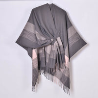 Women's Jacquard Warm Tassel Cardigan Outer Wear