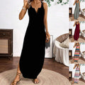 Summer New Sleeveless Strappy Striped Printed Maxi Dress