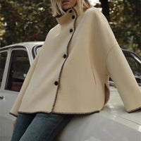 Women's Turtleneck Long Sleeve Baggy Coat