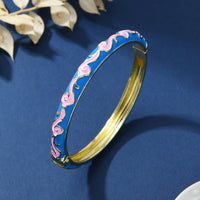 Chinese-style Enamel Bracelet For Women Light Luxury Niche Design Retro Style Jewelry