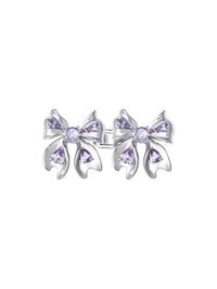 Purple Crystal Bow Waist Brooch Dual-use Belt Buckle