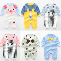 Boys Long-sleeved Romper Cotton Net Red Romper Pajamas Fall Winter