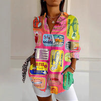 Womens Floral Pattern 3D Printed Long-Sleeve Shirt