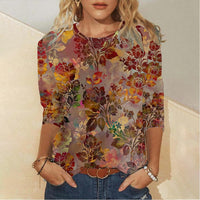 Floral Element Creative Casual Long Sleeve Women's T-shirts