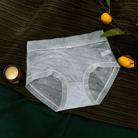 Women's Ultra-thin Ice Silk Lace Underwear Mid Waist Sexy Seamless