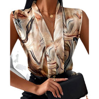 Printed Sleeveless Shirt Top For Women